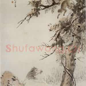 民国 倪田《马上封侯》国画综合作品图片鉴赏