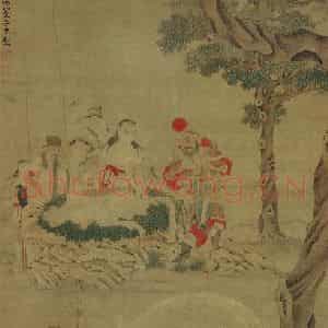 明代 崔子忠《扫象图》国画综合作品图片鉴赏