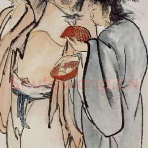 民国 王震《福喜图》国画人物作品图片鉴赏