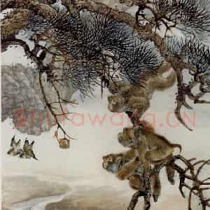 民国 程璋《封侯图》国画花鸟作品图片鉴赏