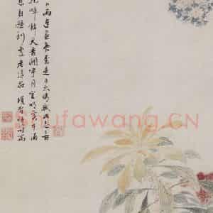 明代 项圣谟《秋卉图轴》国画花鸟作品图片鉴赏