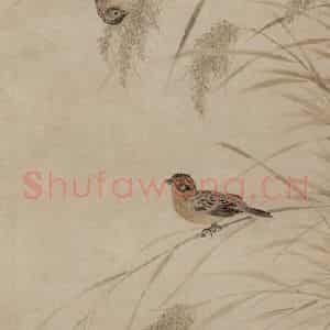 明代 项圣谟《稻蟹图轴》国画花鸟作品图片鉴赏