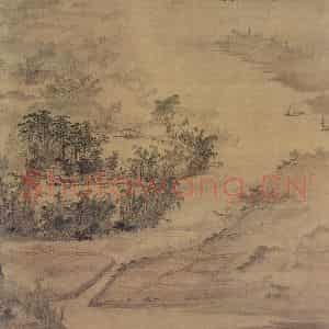 明代 项圣谟《放鹤洲图轴》国画作品图片鉴赏