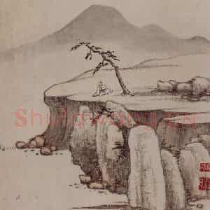 明代 项圣谟《山水花卉图册》国画山水作品图片鉴赏