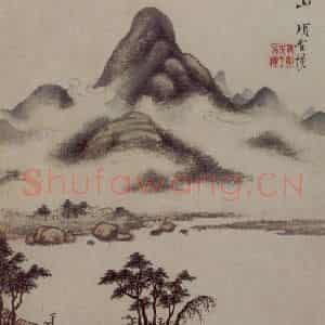明代 项圣谟《山水花卉图册》国画山水作品图片鉴赏