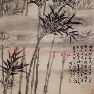 明代 项圣谟《山水兰竹图册》国画花鸟作品图片鉴赏