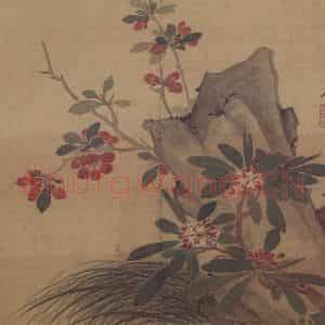 明代 项圣谟《花果图册》国画花鸟作品图片鉴赏