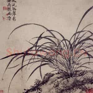 明代 项圣谟《山水兰竹图册》国画花鸟作品图片鉴赏