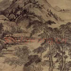 明代 项圣谟《听松图轴》国画山水作品图片鉴赏