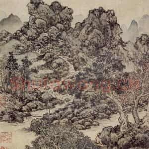 明代 项圣谟《山水兰竹图册》国画山水作品图片鉴赏