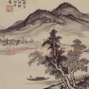 明代 项圣谟《山水花卉图册》国画山水作品图片鉴赏