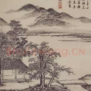 明代 项圣谟《山水花卉图册》国画山水作品图片鉴赏