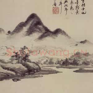 明代 项圣谟《山水花卉图册》国画山水作品图片鉴赏