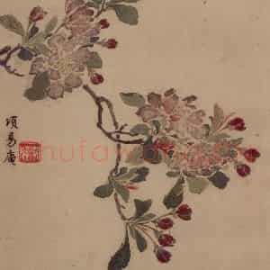 明代 项圣谟《山水花卉图册》国画花鸟作品图片鉴赏