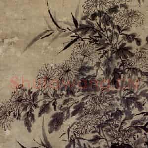 明代 项圣谟《劲草黄花图轴》国画花鸟作品图片鉴赏