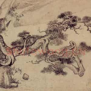 明代 项圣谟《松竹双清图册》国画花鸟作品图片鉴赏
