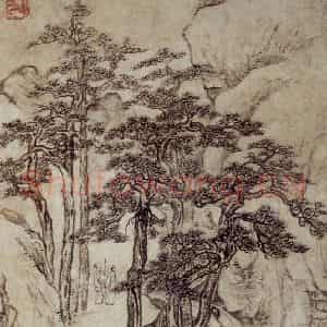 明代 项圣谟《山水图轴》国画山水作品图片鉴赏