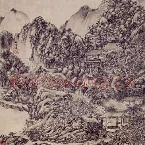 明代 项圣谟《山水兰竹图册》国画山水作品图片鉴赏