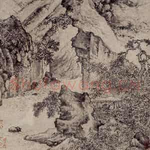 明代 项圣谟《山水兰竹图册》国画山水作品图片鉴赏