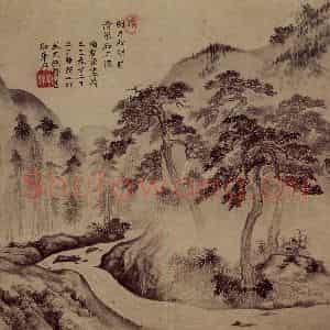 明代 项圣谟《王维诗意画册》国画山水作品图片鉴赏