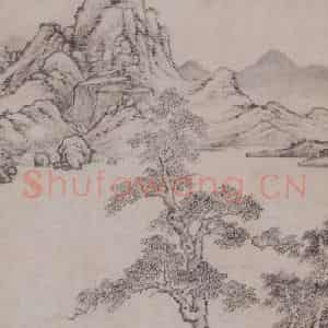 明代 项圣谟《林泉逸客图轴》国画山水作品图片鉴赏