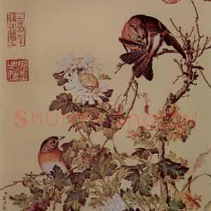 清代 朗世宁《仙萼长春图——菊花》国画花鸟作品图片鉴赏