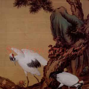 清代 朗世宁《松鹤图》国画作品图片鉴赏