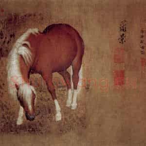 清代 朗世宁《马》国画作品图片鉴赏