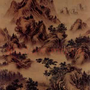 清代 朗世宁《山水图》国画花鸟作品图片鉴赏