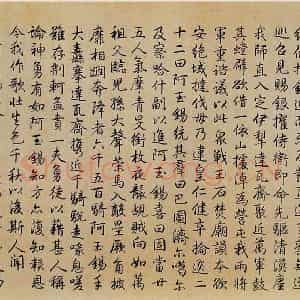 清代 朗世宁《阿玉锡持矛荡寇图》国画人物作品图片鉴赏