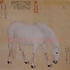 清代 朗世宁《十骏图——霹雳骧》国画作品图片鉴赏