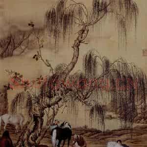 清代 朗世宁《八骏图》国画作品图片鉴赏