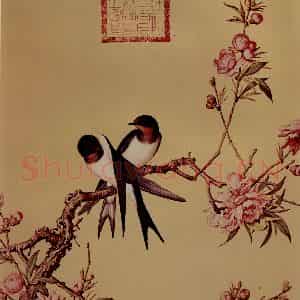 清代 朗世宁《仙萼长春图——桃花》国画花鸟作品图片鉴赏