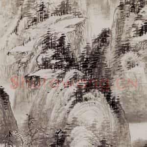 溥雪斋《山水》国画山水作品图片鉴赏