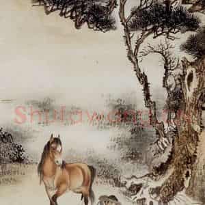 溥雪斋《控马图》国画综合作品图片鉴赏