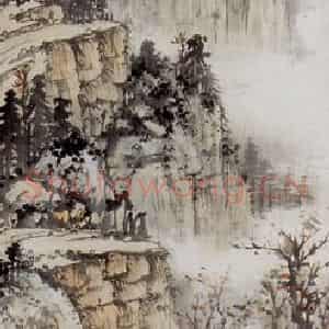 1938年 黄君璧《山水》国画山水作品图片鉴赏
