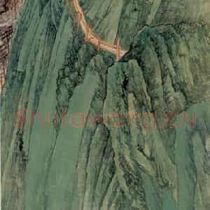 张大千《华山长空栈》国画山水作品图片鉴赏