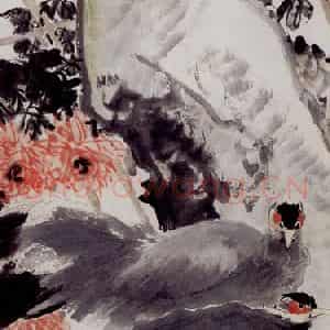 1932年 张书旗《花鸟轴》国画花鸟写意作品图片鉴赏
