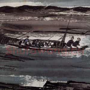 林风眠《渔家》国画山水作品图片鉴赏