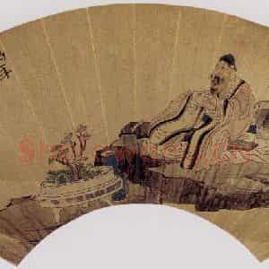 任薰《人物扇面》国画人物作品图片鉴赏