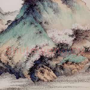 惠孝同《晴岚浮翠》国画山水作品图片鉴赏
