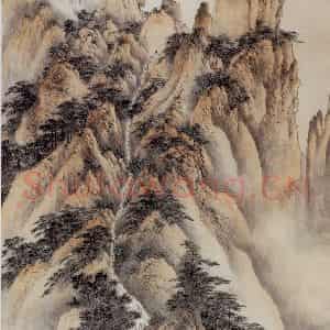 惠孝同《天都峰山水》国画山水作品图片鉴赏