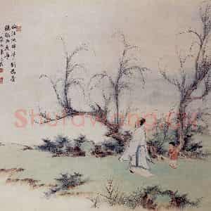 陈缘督《人物轴》国画人物写意作品图片鉴赏