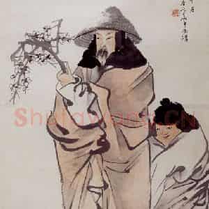 1865年 任颐《踏雪寻梅》国画人物作品图片鉴赏