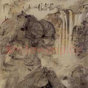 1946年 傅抱石《山水轴》国画山水作品图片鉴赏