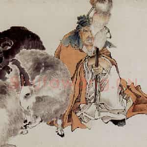 1874年 任颐《苏武牧羊图》国画人物作品图片鉴赏