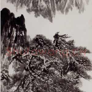 1964年 赵望云《暮色苍茫看劲松》国画山水作品图片鉴赏