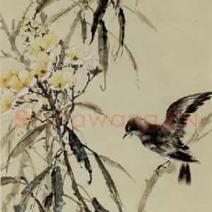 黄幻吾《花鸟图轴》国画花鸟写意作品图片鉴赏
