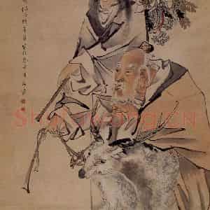 1885年 任颐《麻姑》国画人物作品图片鉴赏
