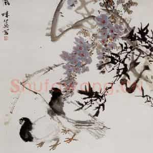 郭味蕖《东风》国画花鸟写意作品图片鉴赏